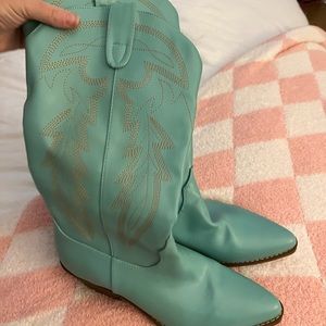 amazing lace teal cowgirl boots
